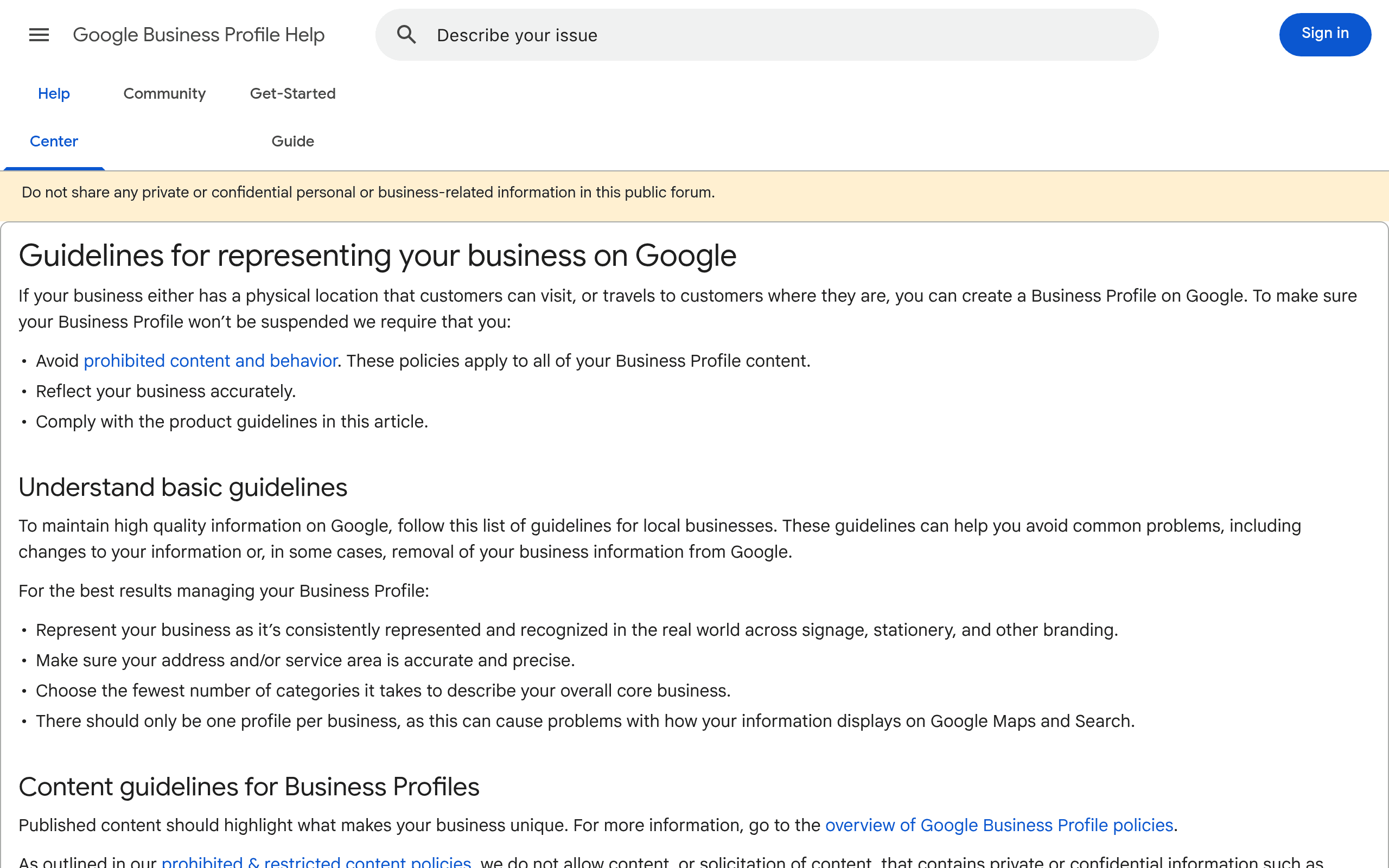 Directives officielles Google Business Profile — règles à respecter pour éviter suspension et pénalités