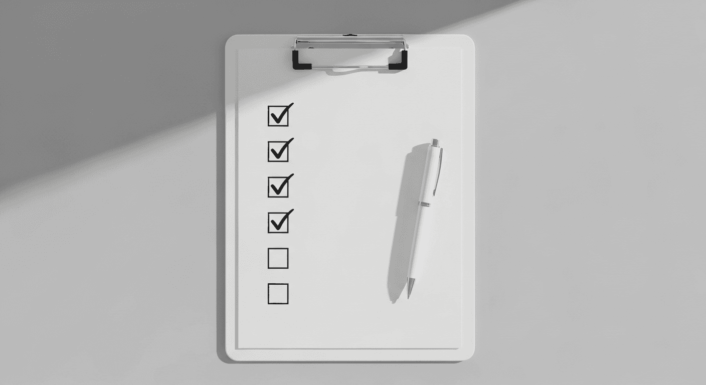 Checklist d'audit Google My Business sur un tableau blanc