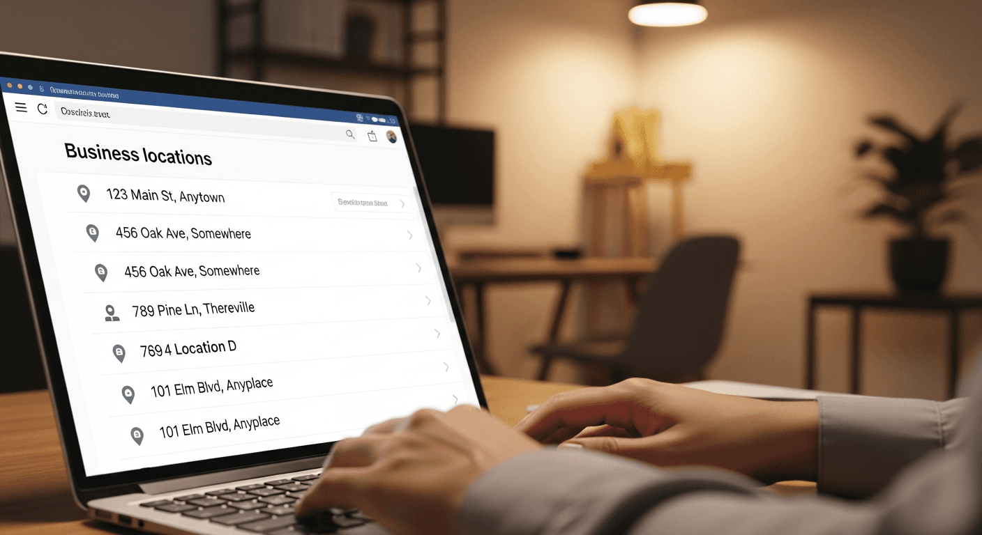 Interface de création d'une fiche Google Business Profile sur ordinateur