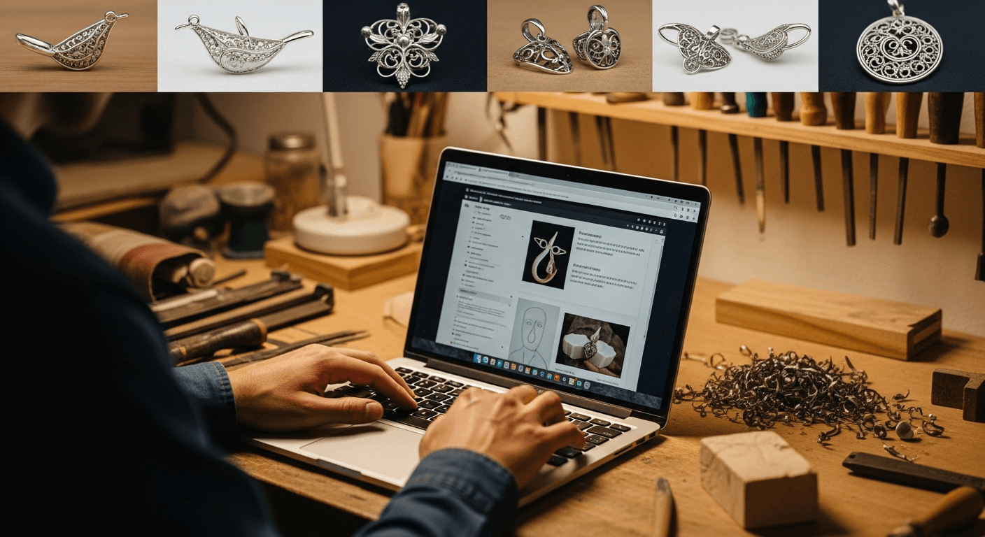 Artisan tapant une réponse professionnelle à un avis client sur son ordinateur