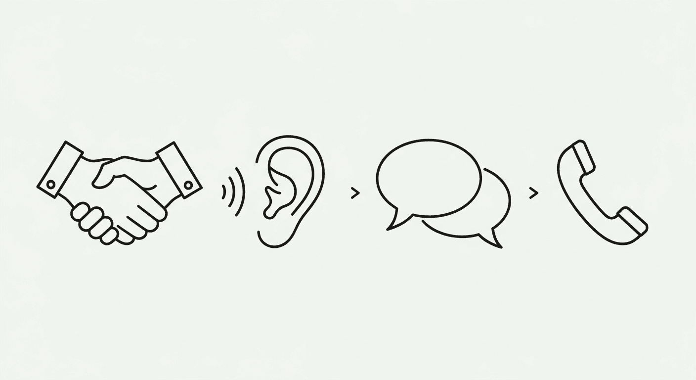 Schéma de la méthode en 4 étapes pour répondre à un avis négatif Google