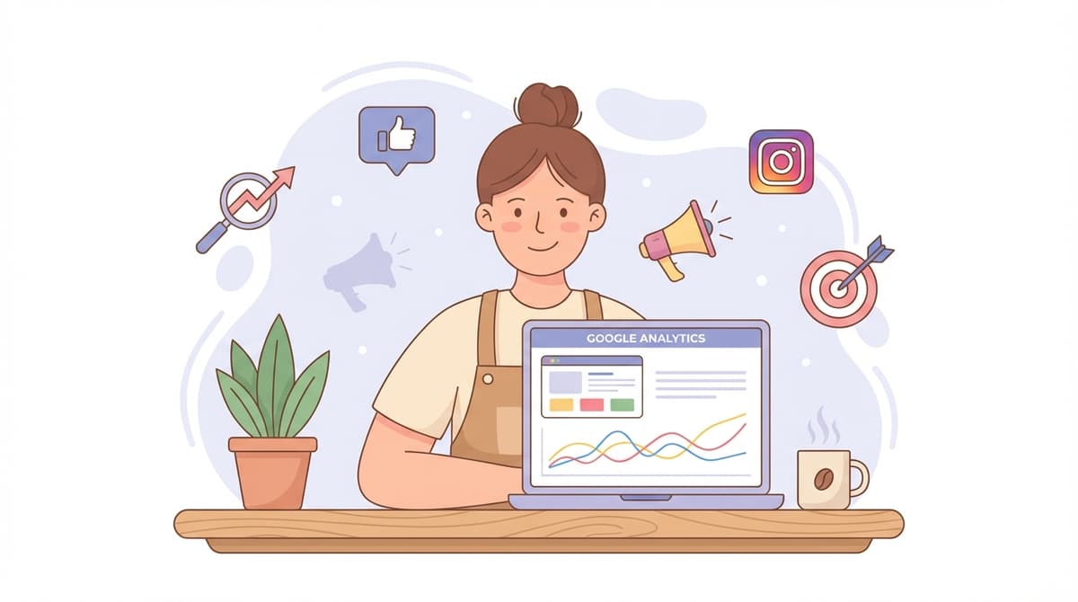 Artisan développant sa présence en ligne avec SEO et réseaux sociaux