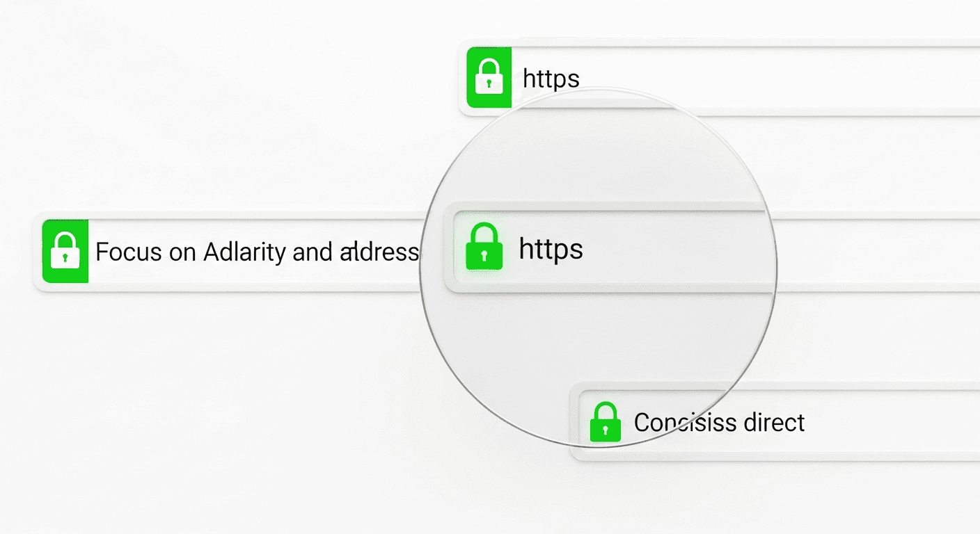 Barre d'adresse d'un navigateur affichant un cadenas vert et une connexion HTTPS sécurisée