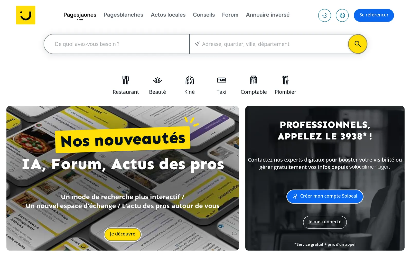 Pages Jaunes — exemple d'annuaire local pour créer des citations et renforcer votre présence