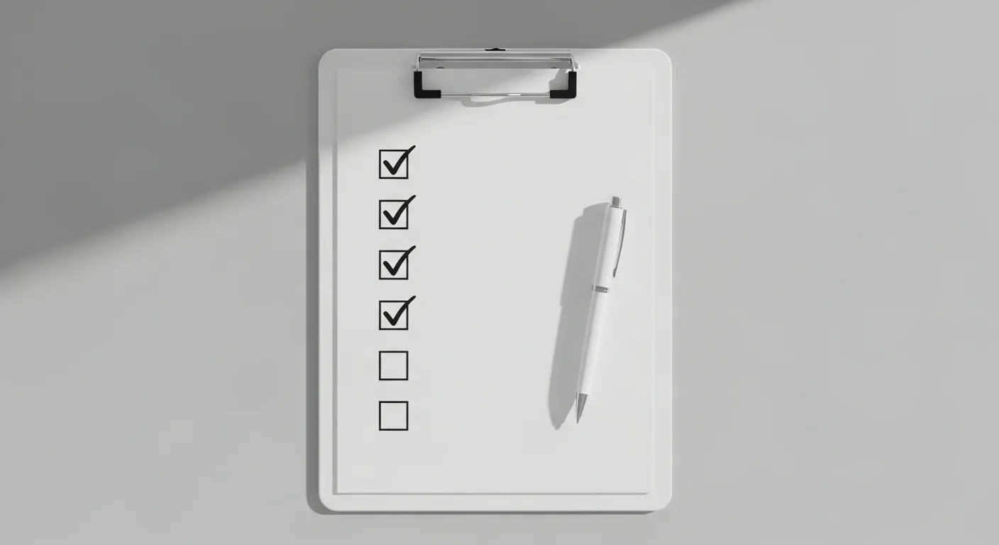 Checklist d'audit Google My Business sur un tableau blanc